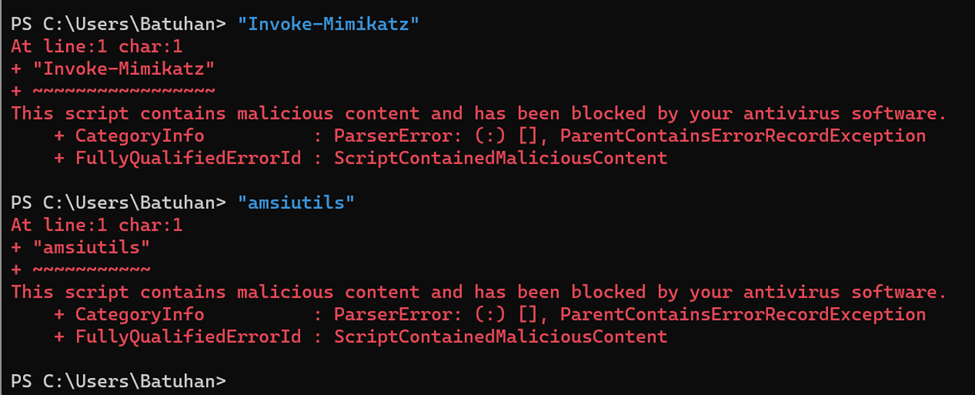 AMSI Blocked Command