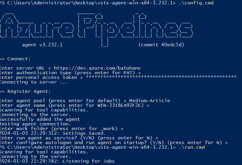 Azure DevOps Agent Configuration