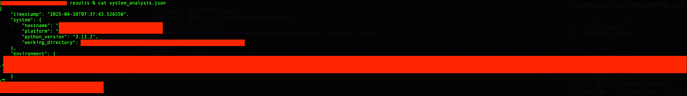 Sample Data Collection Output